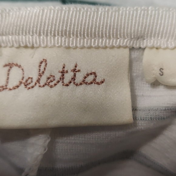 Deletta Anthro white green peplum top Small - Picture 8 of 10